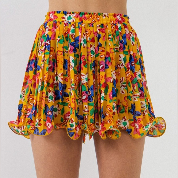 Endless Rose Dresses & Skirts - FLORAL PLEATED MINI SKIRT